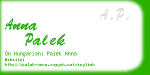 anna palek business card